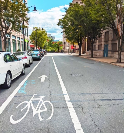bike lane on the side of a road