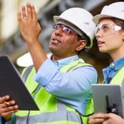 two engineers on site