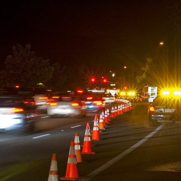 work zone traffic cones